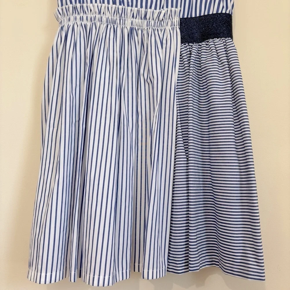 Cat & Jack girls white navy striped sleeves pullover preppy dress